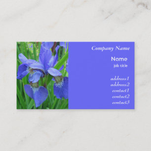 blue iris flowers business card