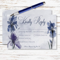 Blue Iris Flowers Modern Blue Wedding Dinner