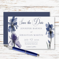 Blue Iris Flowers Modern Wedding