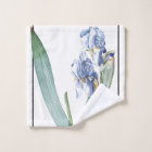 Blue Iris Flowers Redoute Bath Towel Set