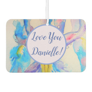 Blue Iris heart floral Flower Car Air Freshener