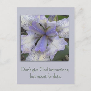 Blue Iris Inspirational Postcard