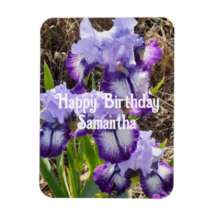 Blue Iris Irises Flower flowers Floral Birthday Magnet