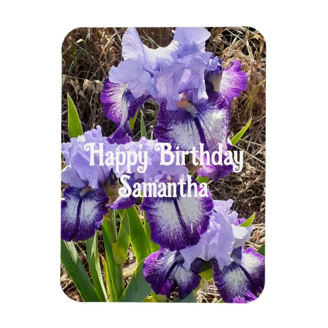 Blue Iris Irises Flower flowers Floral Birthday Magnet (Vertical)