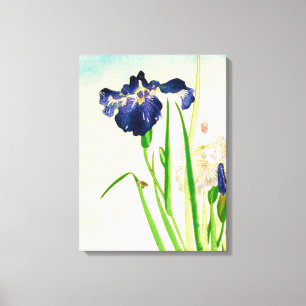 Blue Iris Japanese Watercolor Canvas Print