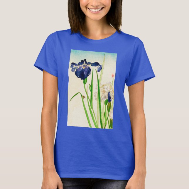 Blue Iris - Japanese watercolor print T-Shirt (Front)