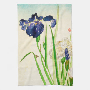 Blue Iris - Japanese watercolor print Tea Towel