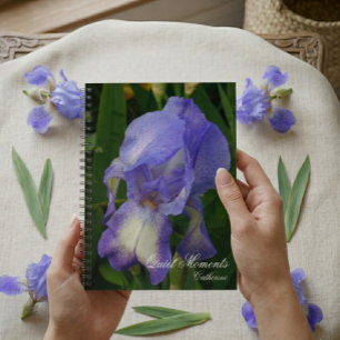 Blue Iris Macro Photo Personalised Notebook Journa