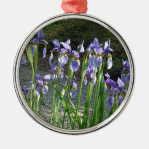 Blue Iris Metal Tree Decoration