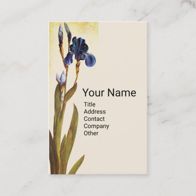 BLUE IRIS Monogram Business Card (Front)