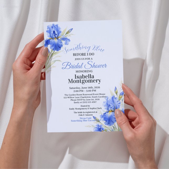 Blue Iris Something Blue Before I Do Bridal Shower Invitation (Blue Iris Something Blue Before I Do Bridal Shower Invitation
)