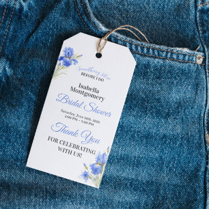 Blue Iris Something Blue Bridal Shower Thank You Gift Tags