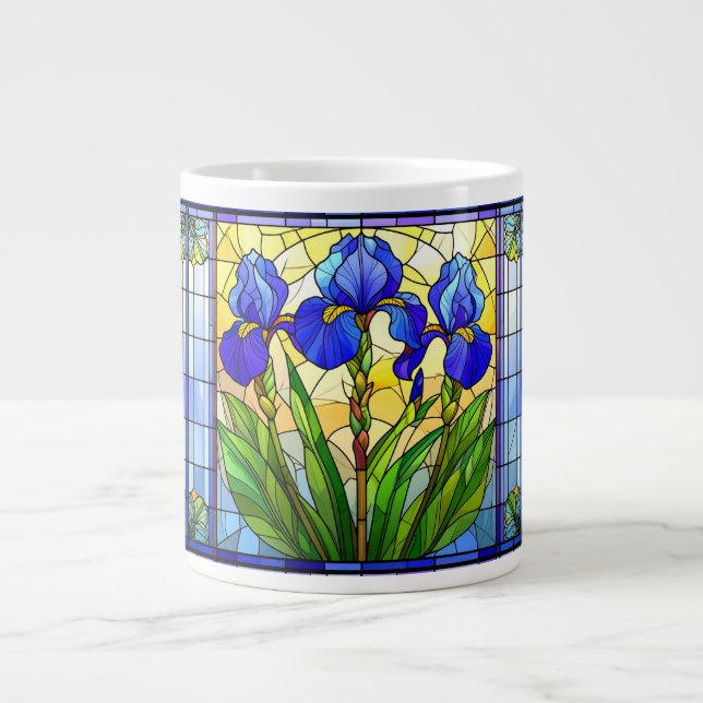 Blue Iris Stained Glass Speciality Mug (Front)