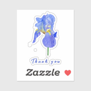 Blue Iris Thank you Vinyl Sticker