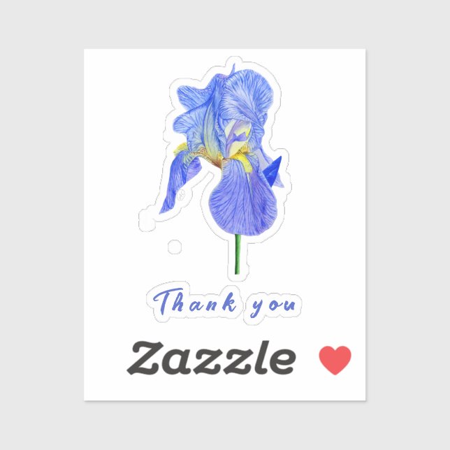 Blue Iris Thank you Vinyl Sticker (Sheet)