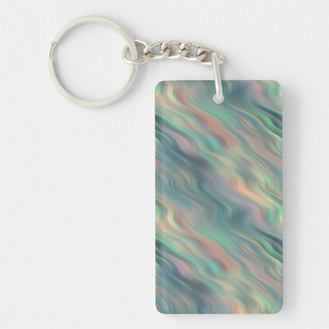 Blue Iris Wavy Texture Key Ring (Front)