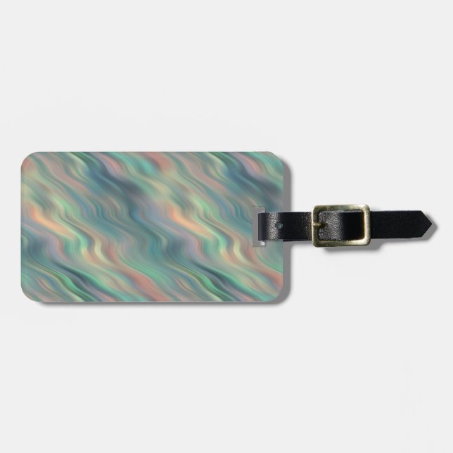 Blue Iris Wavy Texture Luggage Tag (Front Horizontal)