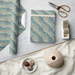 Blue Iris Wavy Texture Wrapping Paper