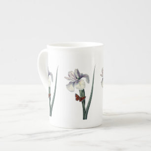 Blue Iris with Butterfly Botanical Bone China Mug