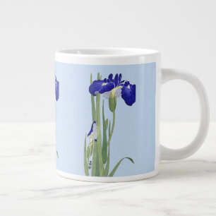 Blue Irises by Ohara Koson Large Coffee Mug