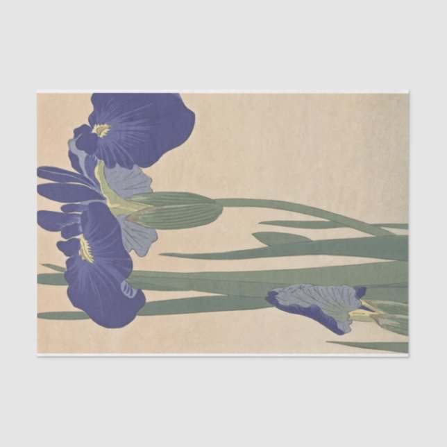 Blue Irises by Ohara Koson Tissue Paper (Front)