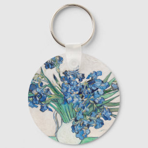 Blue Irises by Vincent Van Gogh Fine Art Key Ring