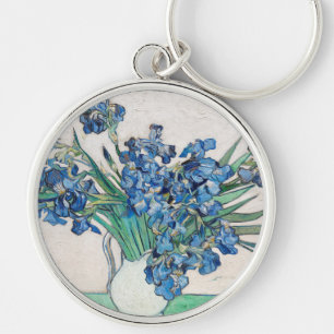 Blue Irises by Vincent Van Gogh Fine Art Key Ring