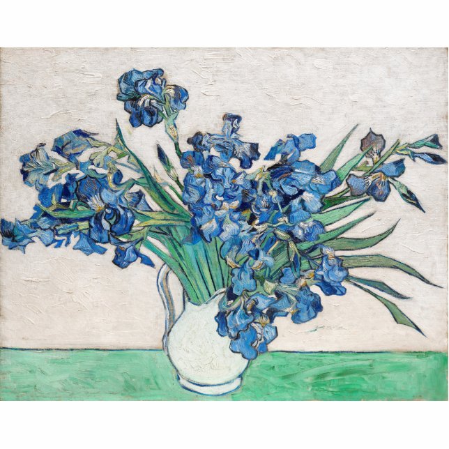 Blue Irises by Vincent Van Gogh Fine Art Standing Photo Sculpture (Front)