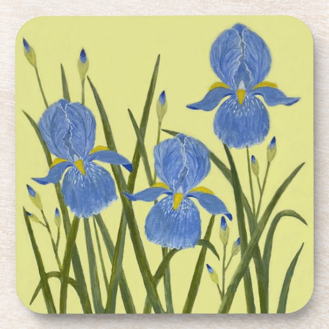 Blue Irises Coaster (Front)