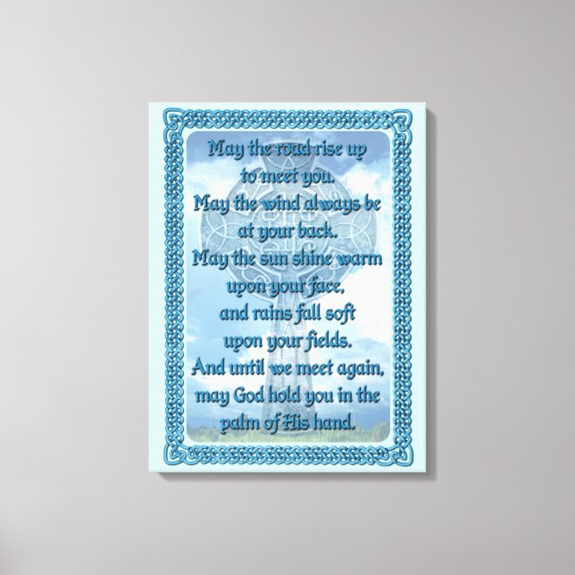 Blue Irish Blessing Canvas Print (Front)