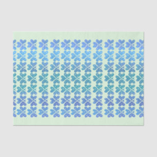 Blue Irish Shamrocks on Light Green Tissue Paper