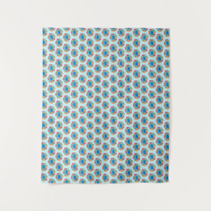 Blue Island Tropical Sea Turtles Floral Tapestry