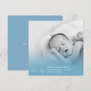 Blue It’s A Boy Birth Announcement