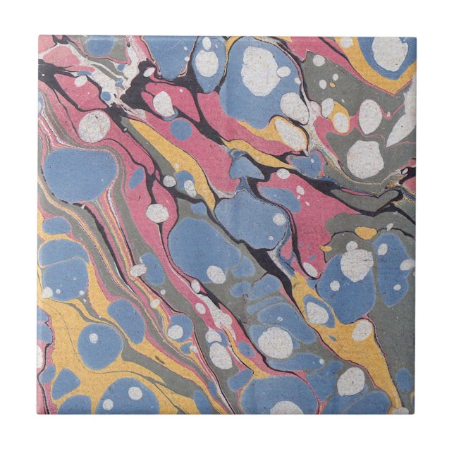 Blue Italian Marble Pattern Tile (Front)