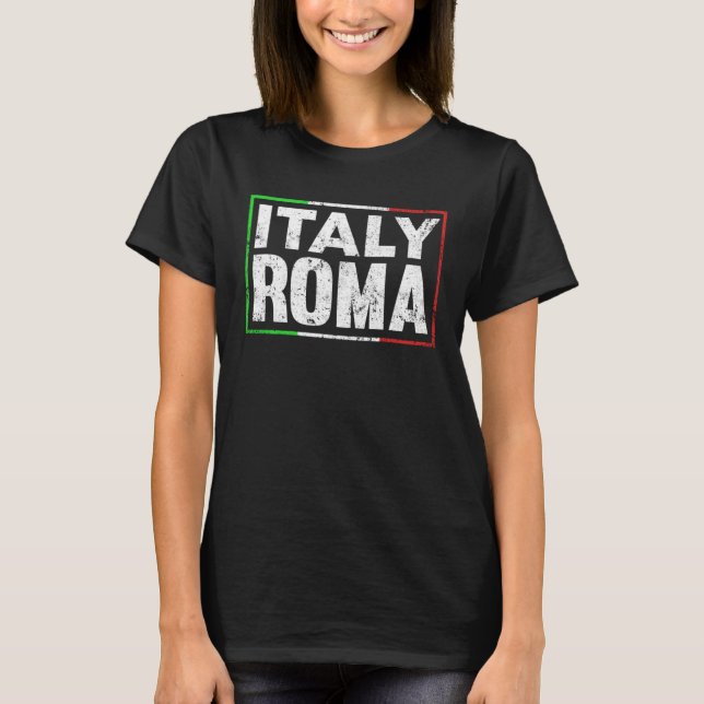 Blue Italy Flag Italian Girl Italia Rome 1 T-Shirt (Front)