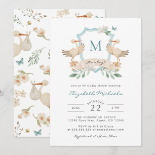 Blue It's A Boy Baby Shower Invitation