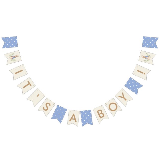 Blue It's A Boy Baby Shower Peter Rabbit Bunting (All)