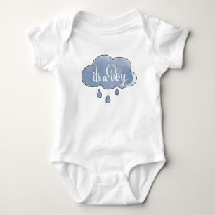 Blue Its a Boy Calligraphy It’s a Boy Art Gender Baby Bodysuit