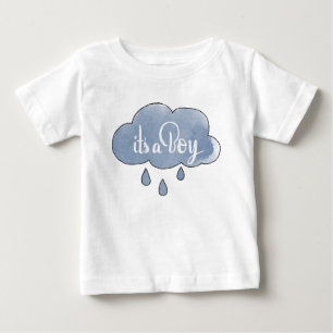 Blue Its a Boy Calligraphy It’s a Boy Art Gender Baby T-Shirt