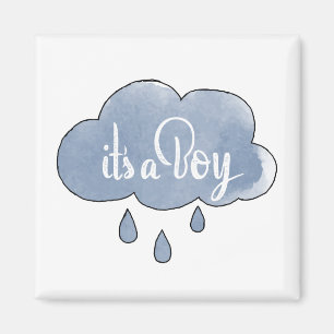 Blue Its a Boy Calligraphy It’s a Boy Art Magnet