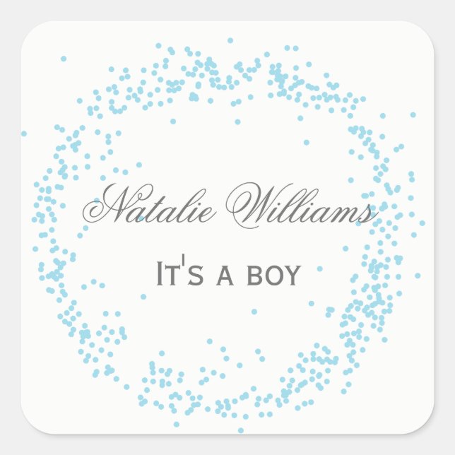 Blue It's a Boy Confetti - Square Sticker (Front)