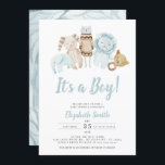 Blue It's a Boy Vintage Toys Rustic Baby Shower Invitation<br><div class="desc">Blue It's a Boy Vintage Toys Rustic Baby Shower Invitation
Message me for any needed adjustments</div>