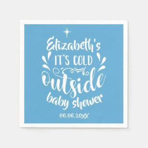 Blue Its Cold Outside Baby Shower / Sprinkle Napkin