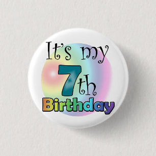 Blue It's my 7th Birthday 3 Cm Round Badge