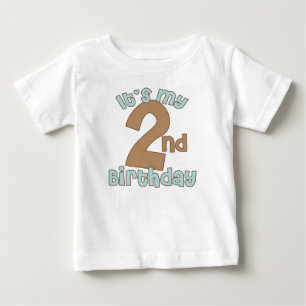 Blue It's My Second Birthday Baby T-Shirt