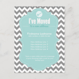 Blue I've Moved Change of Address Postcards