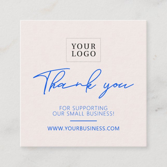 Blue & Ivory Simple Business Thank you Insert  (Front)