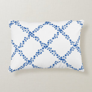 Blue Ivy Vines Vine Lattice Trellis Decorative Cushion