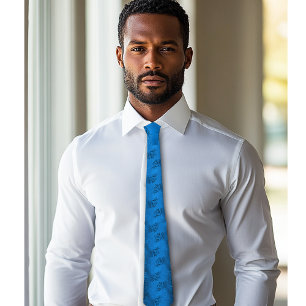 Blue Jacquard Satin Elegant Tie