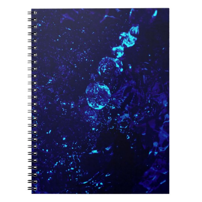 Blue Jacuzzi Bubbles Spiral Notebook (Front)